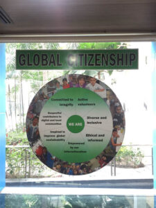 Display at Bangkok Patana School's Library on Global Citizenship